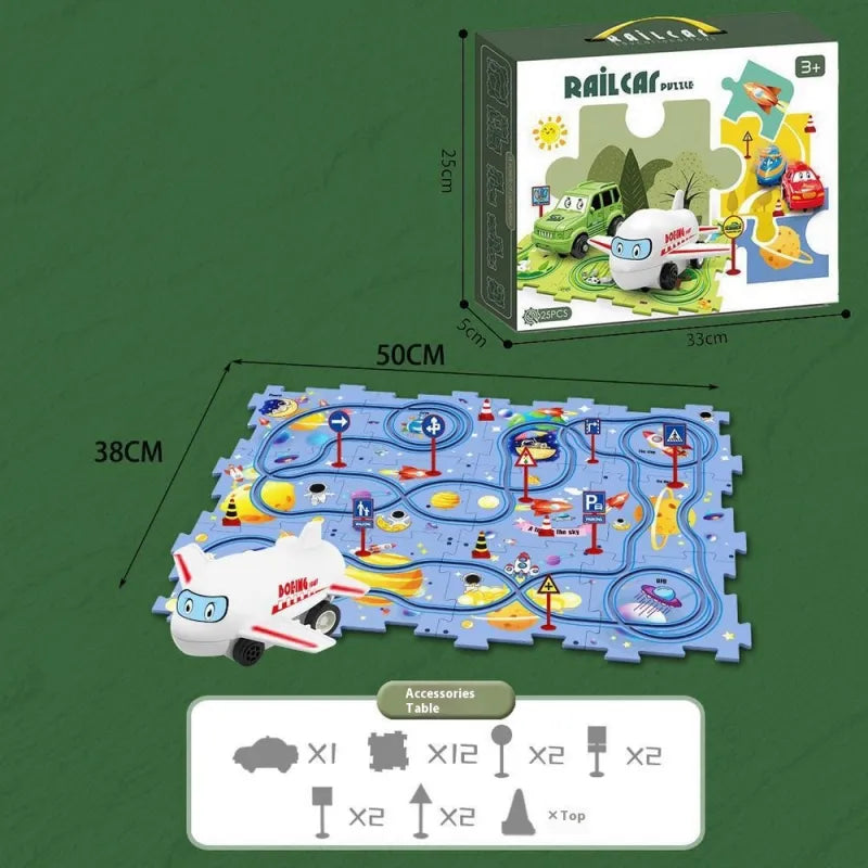 Circuit Électrique Mini Voiture – Jouet de Piste de Course DIY pour Enfants
