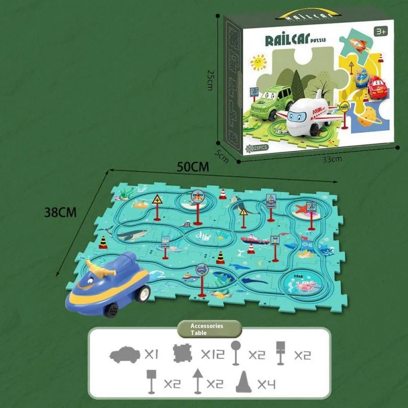 Circuit Électrique Mini Voiture – Jouet de Piste de Course DIY pour Enfants