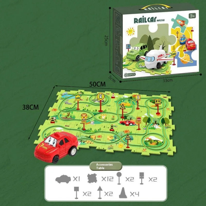 Circuit Électrique Mini Voiture – Jouet de Piste de Course DIY pour Enfants