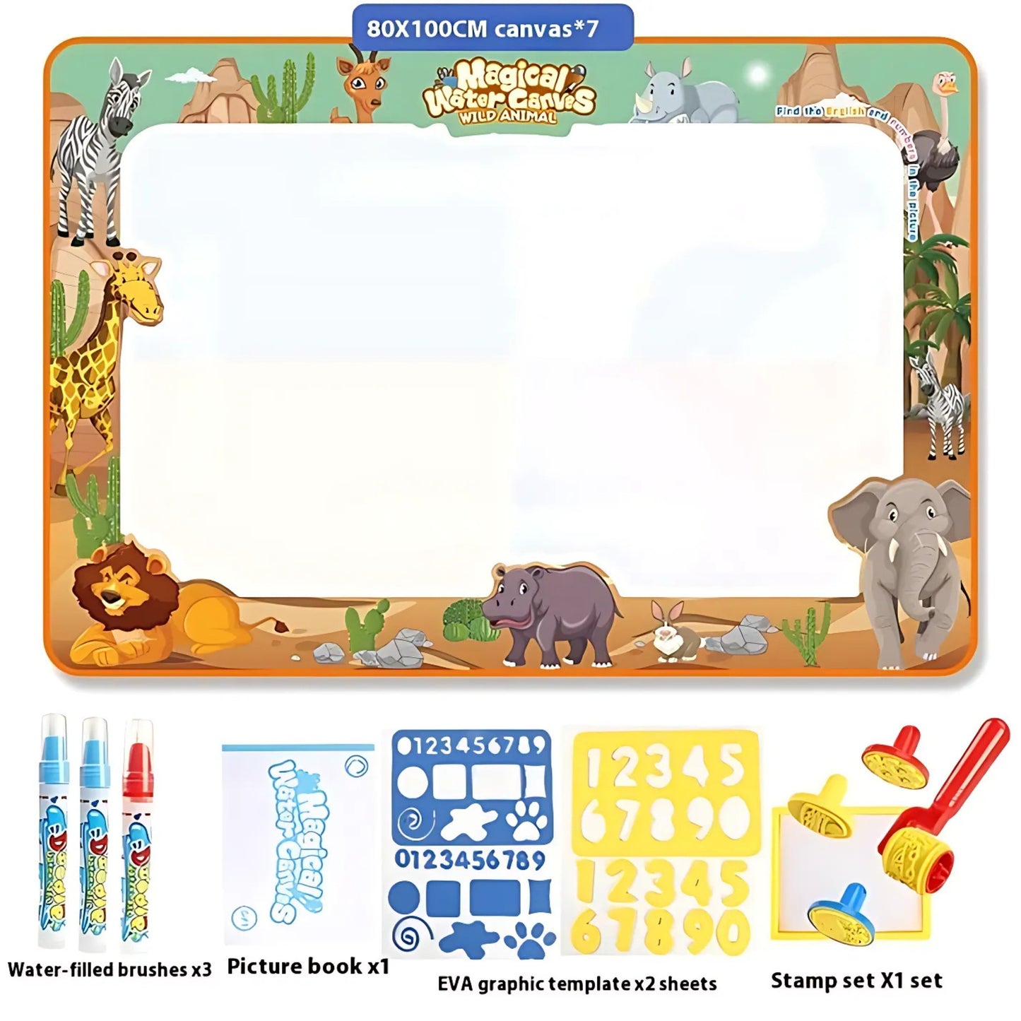 Tapis de Dessin Magique à Eau – Jouet Créatif Sans Désordre pour Enfants 2+ | Couverture Graffiti Réutilisable