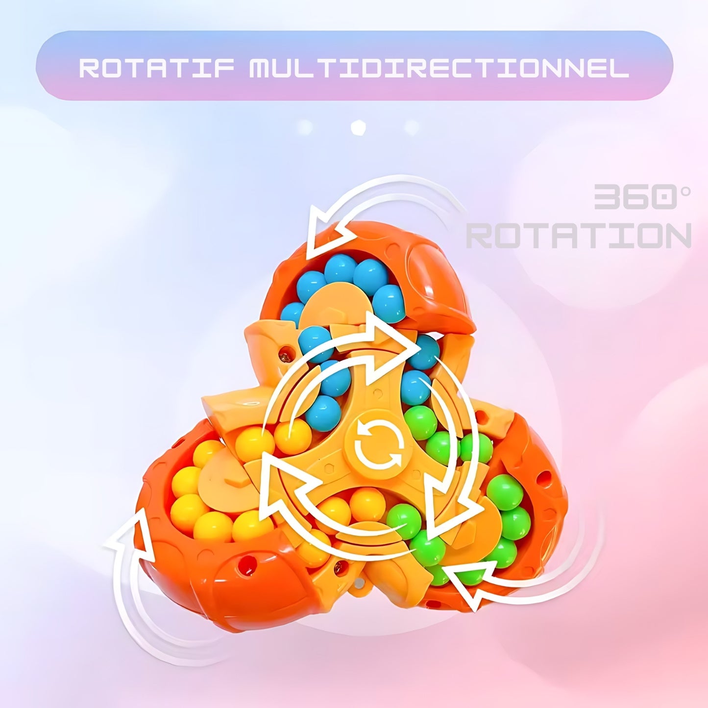 Cube Rubik 2-en-1 & Gyroscope Magique – Jouet Casse-Tête Éducatif