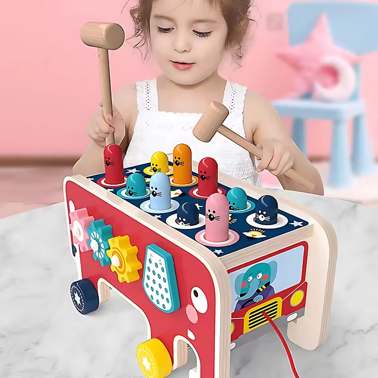 Jeu de Marteau en Bois Montessori – Jouet Éducatif et Amusant pour Enfants