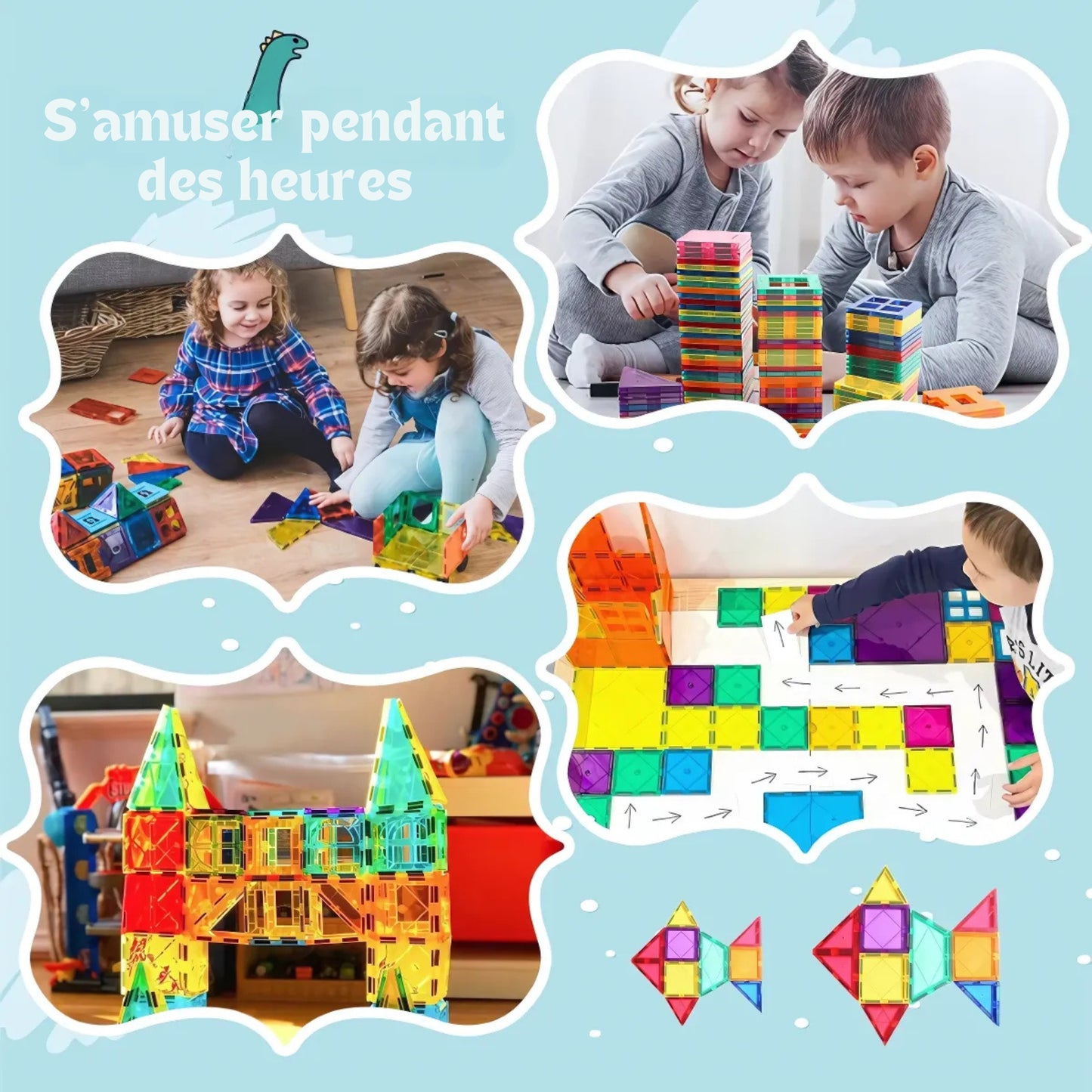 Blocs Magnétiques de Construction – 40PCS Jouet STEM Montessori Enfants