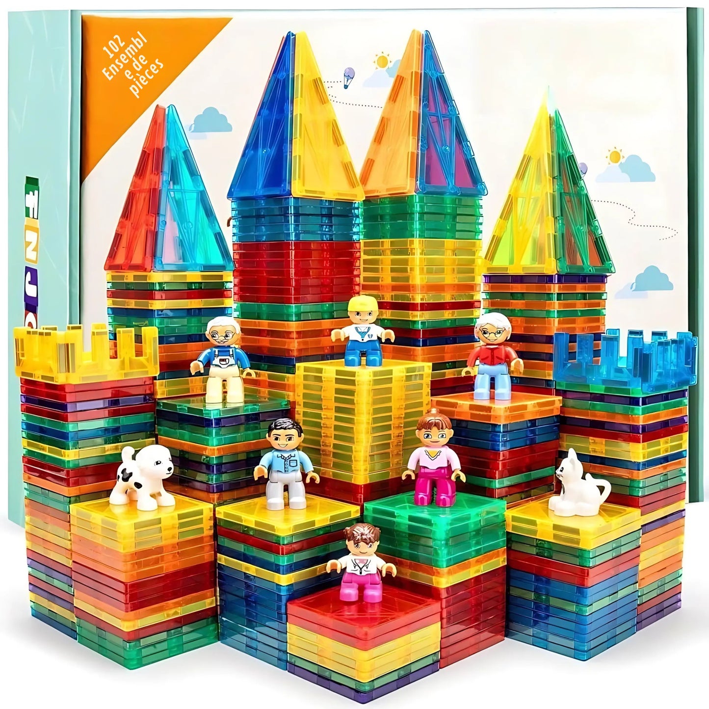 Blocs Magnétiques de Construction – 40PCS Jouet STEM Montessori Enfants