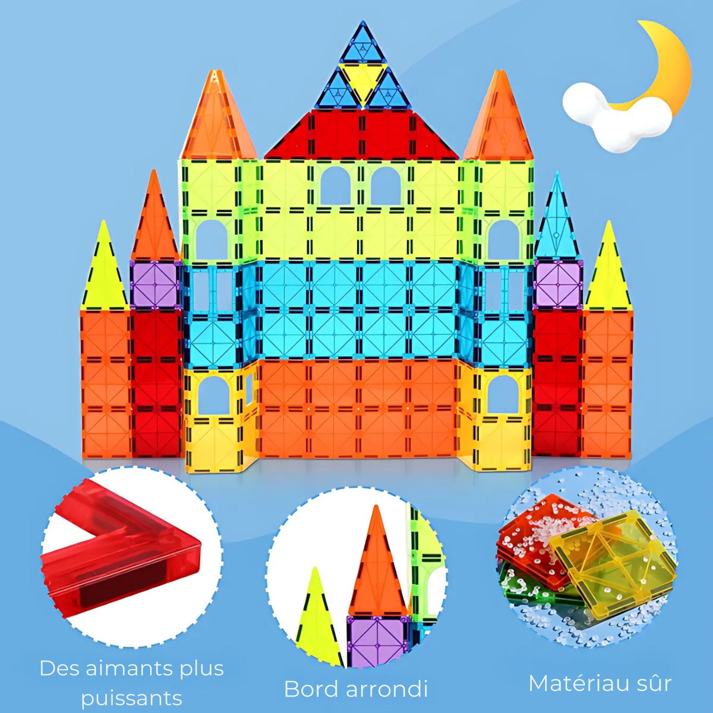 Blocs Magnétiques de Construction – 40PCS Jouet STEM Montessori Enfants