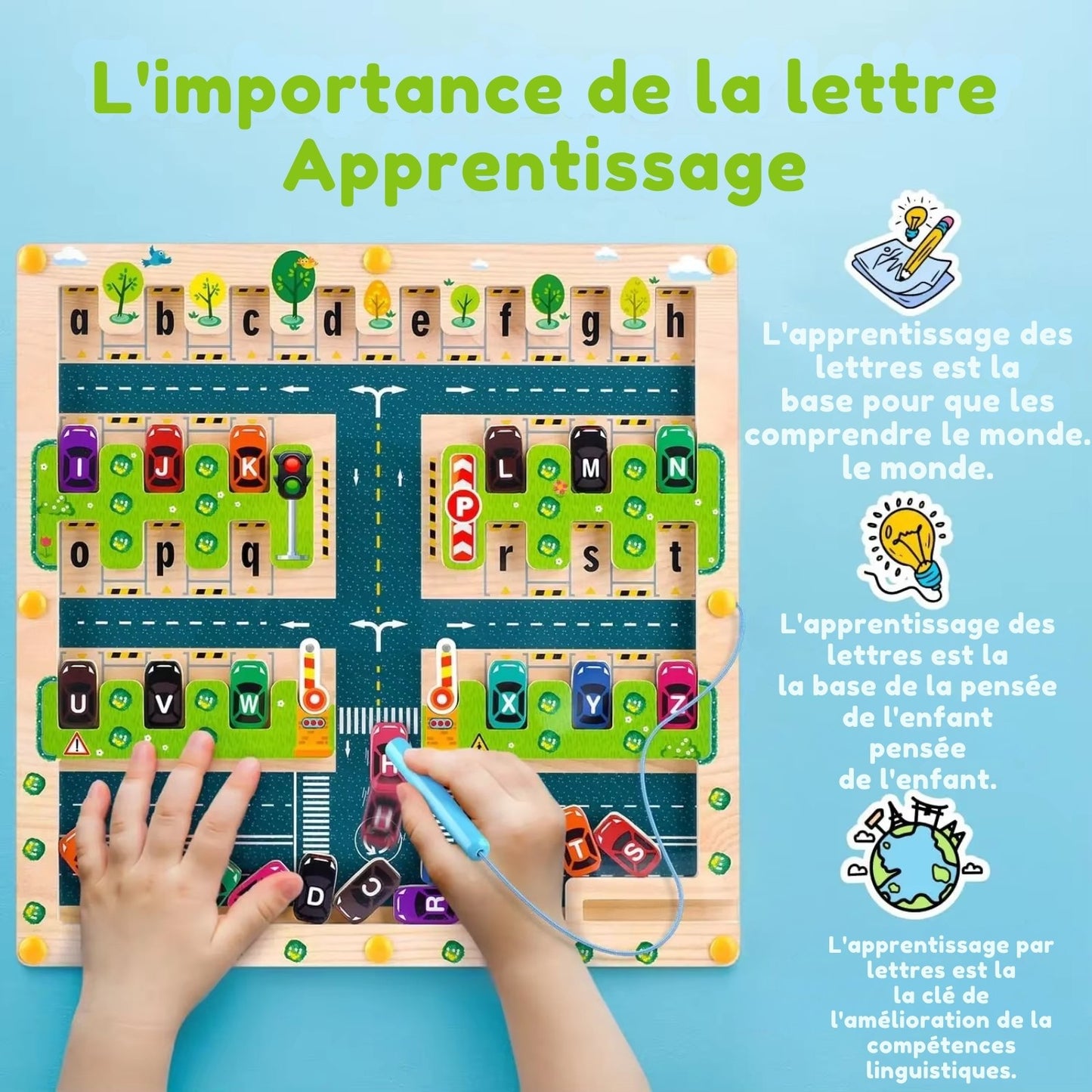 Labyrinthe Alphabet Magnétique – Jouet Montessori Éducatif