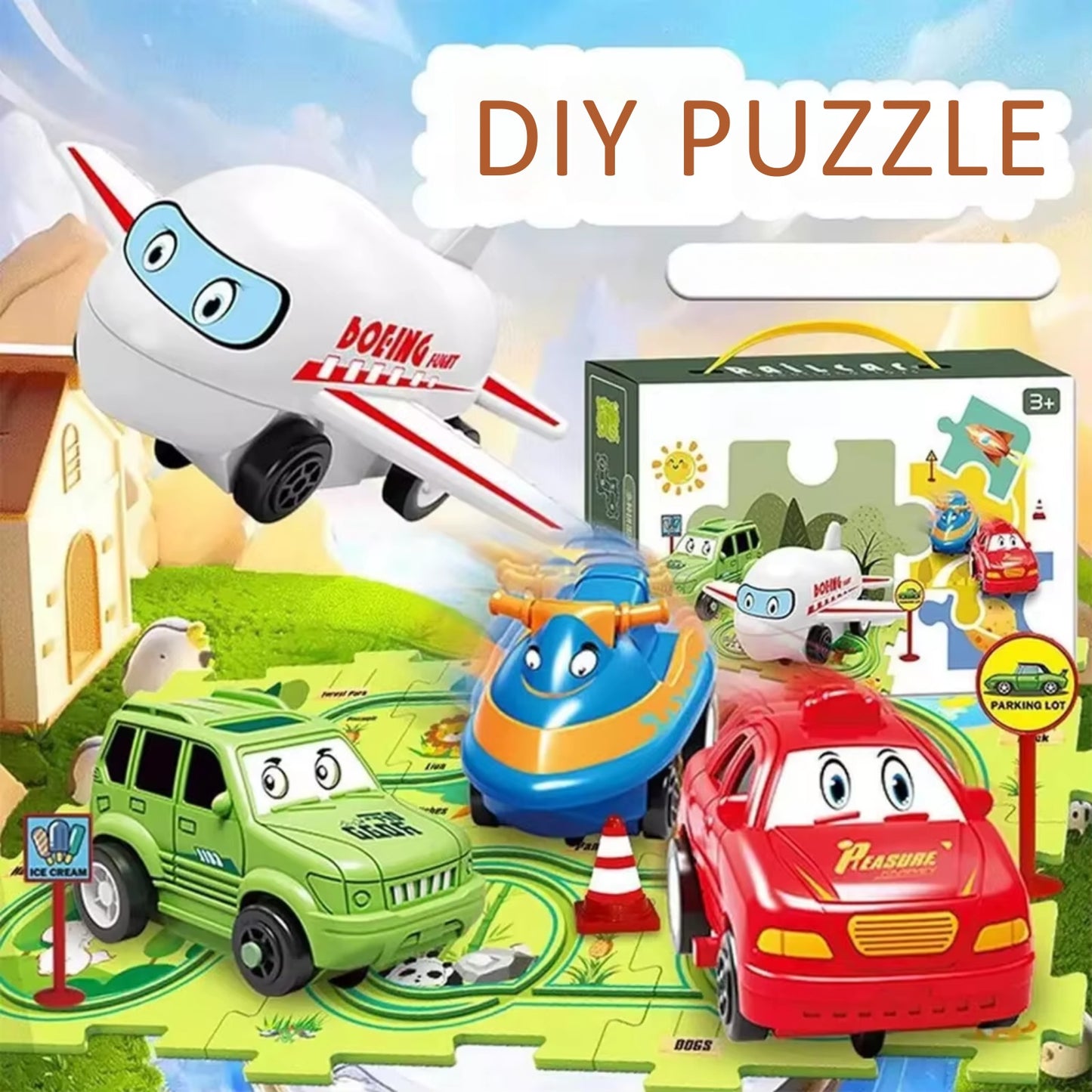 Circuit Électrique Mini Voiture – Jouet de Piste de Course DIY pour Enfants