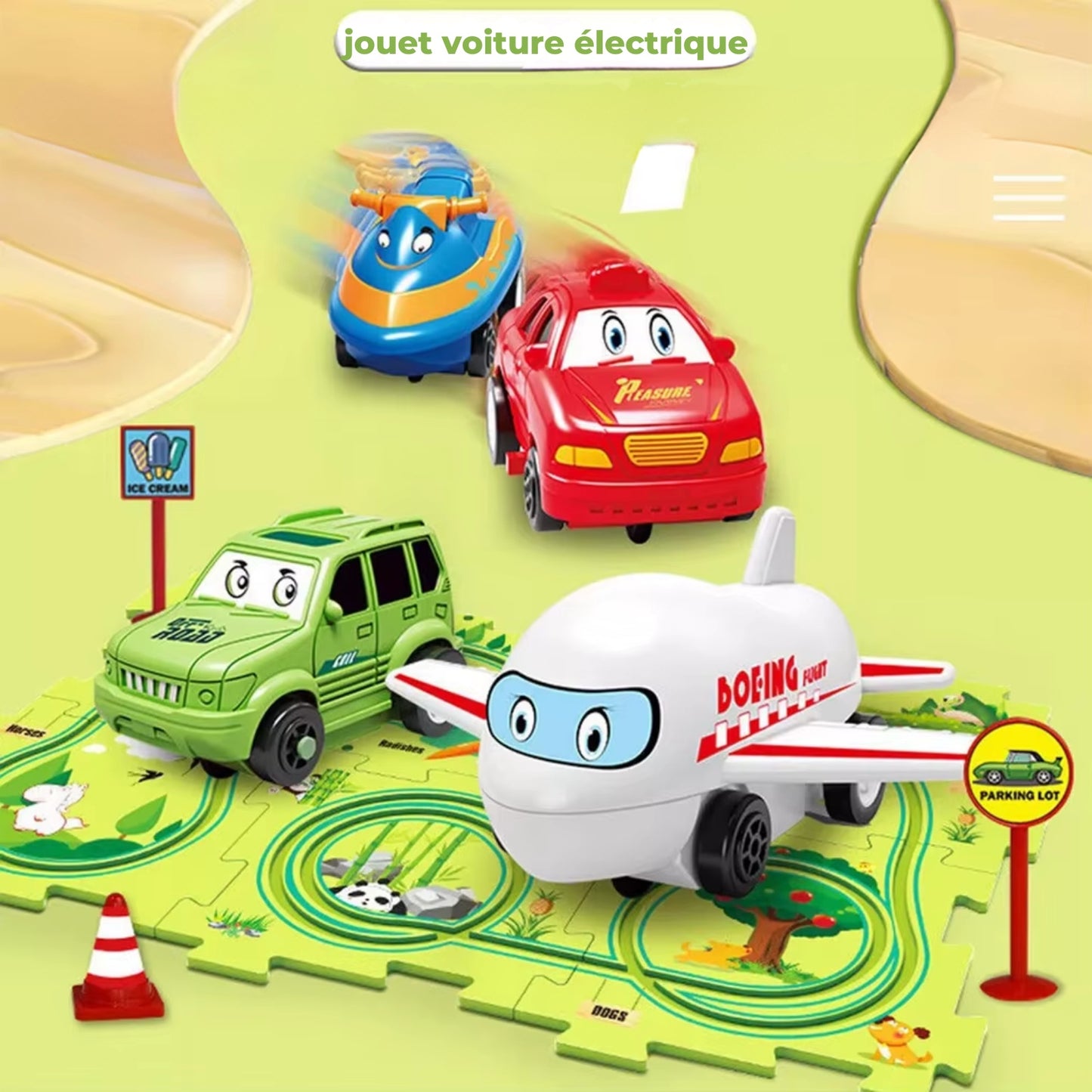Circuit Électrique Mini Voiture – Jouet de Piste de Course DIY pour Enfants