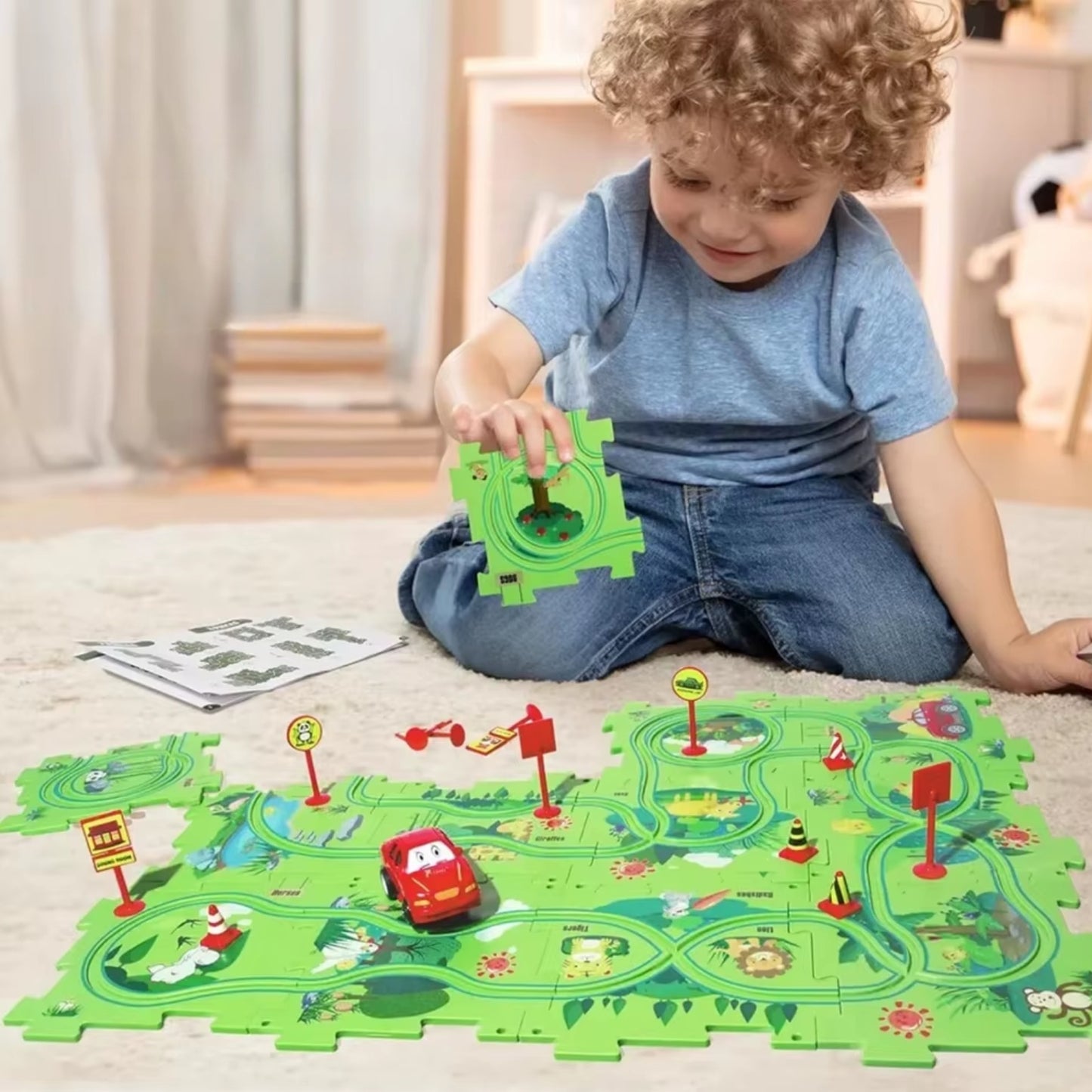 Circuit Électrique Mini Voiture – Jouet de Piste de Course DIY pour Enfants