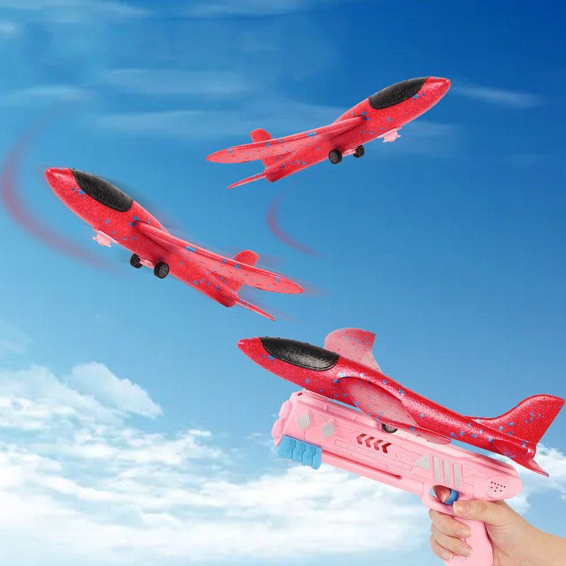 Lot de 3 Avions Lanceurs – Jouet Planeur en Mousse LED pour Enfants