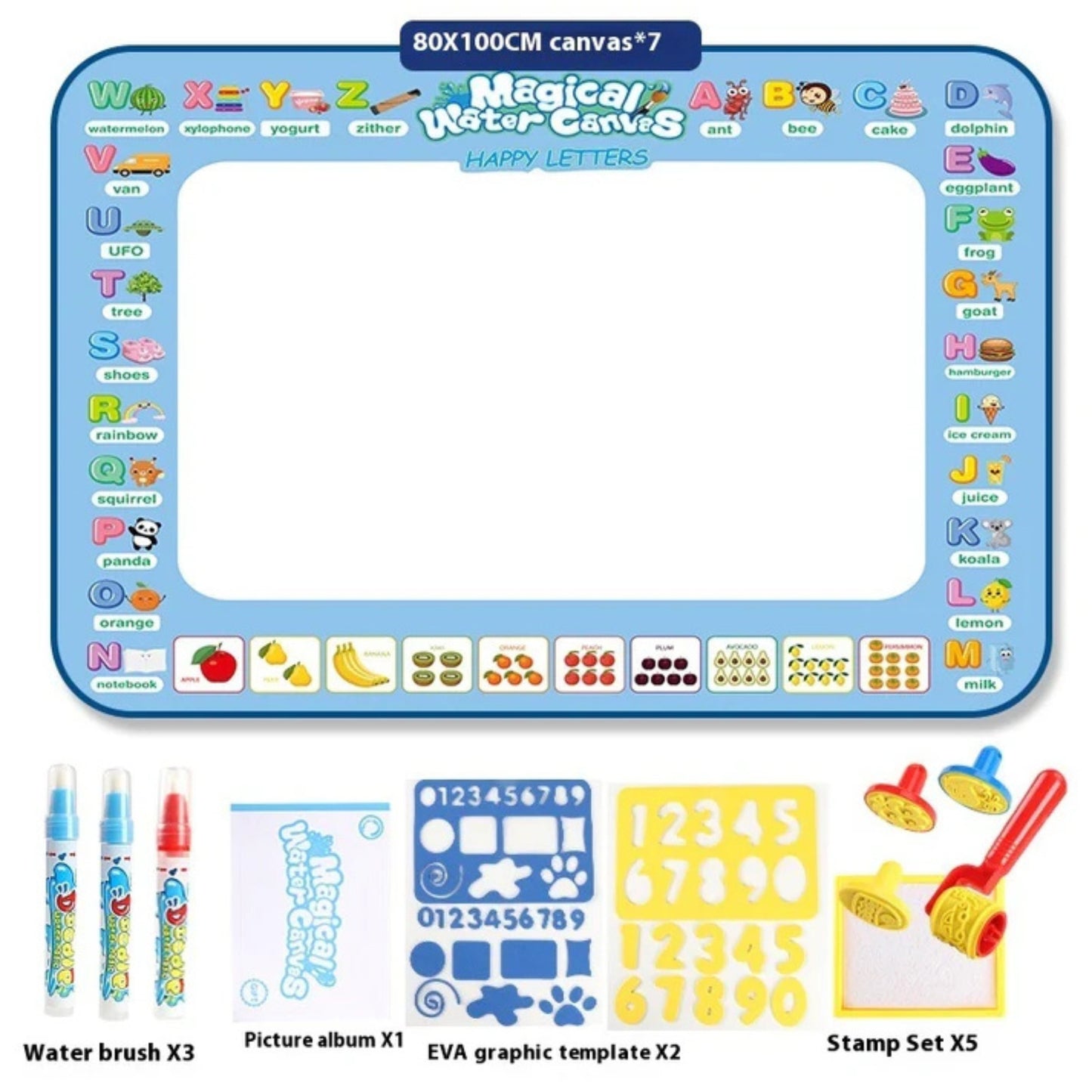Tapis de Dessin Magique à Eau – Jouet Créatif Sans Désordre pour Enfants 2+ | Couverture Graffiti Réutilisable