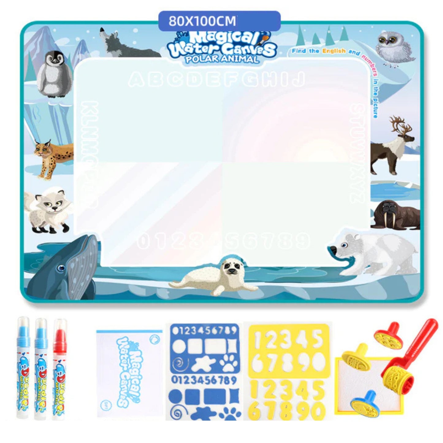 Tapis de Dessin Magique à Eau – Jouet Créatif Sans Désordre pour Enfants 2+ | Couverture Graffiti Réutilisable