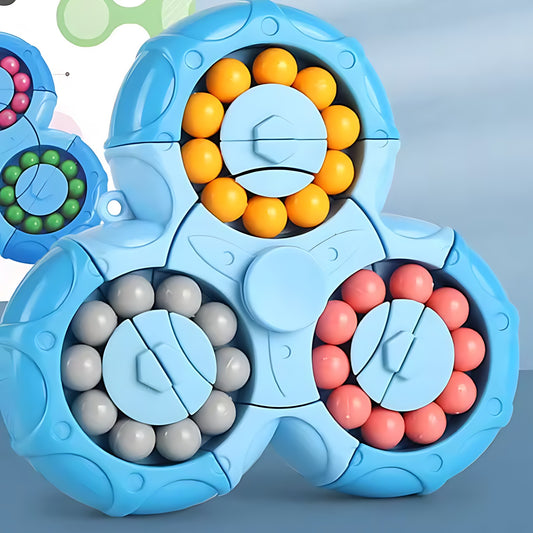 Cube Rubik 2-en-1 & Gyroscope Magique – Jouet Casse-Tête Éducatif