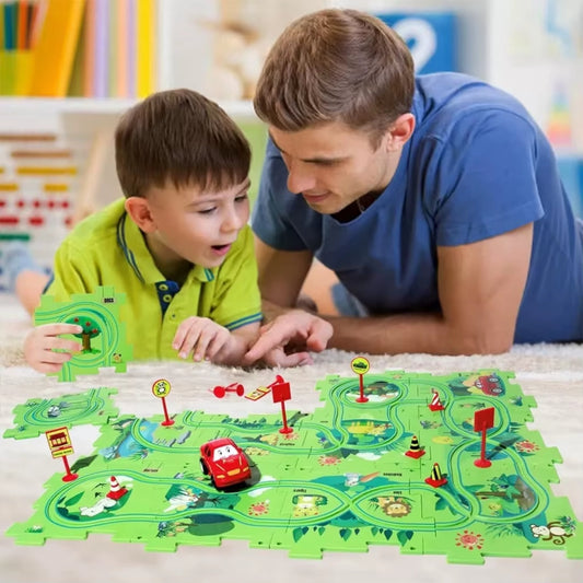 Circuit Électrique Mini Voiture – Jouet de Piste de Course DIY pour Enfants