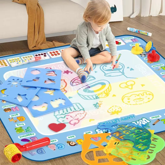 Tapis de Dessin Magique à Eau – Jouet Créatif Sans Désordre pour Enfants 2+ | Couverture Graffiti Réutilisable